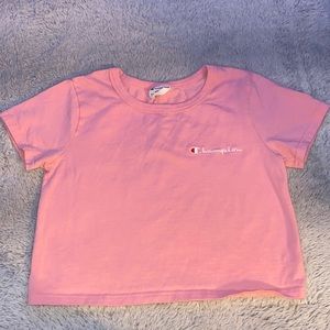 Pink cropped champion t-shirt